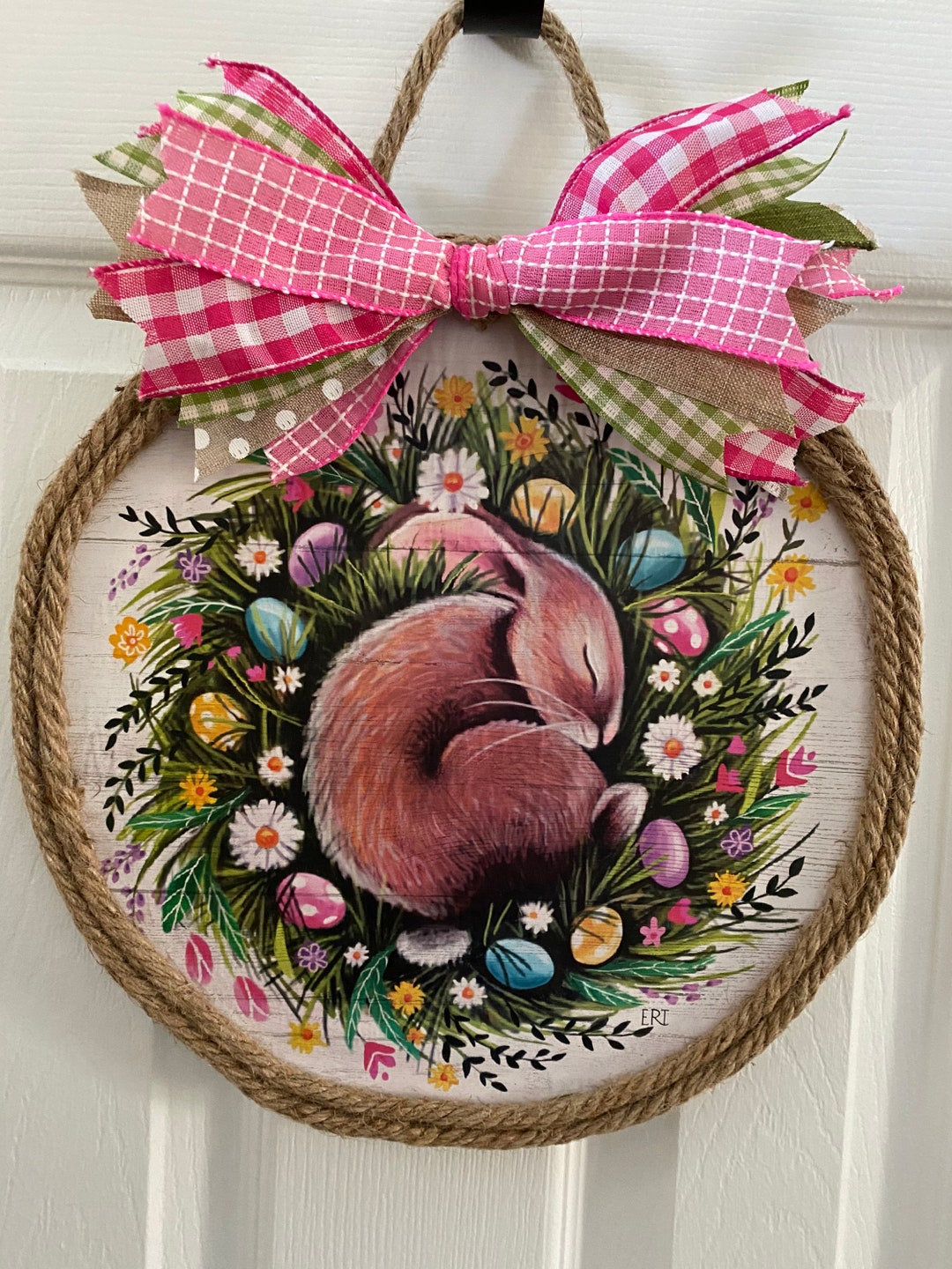 Easter Bunny Wall Hanging Bunny Door Hanger Easter Bunny Etsy