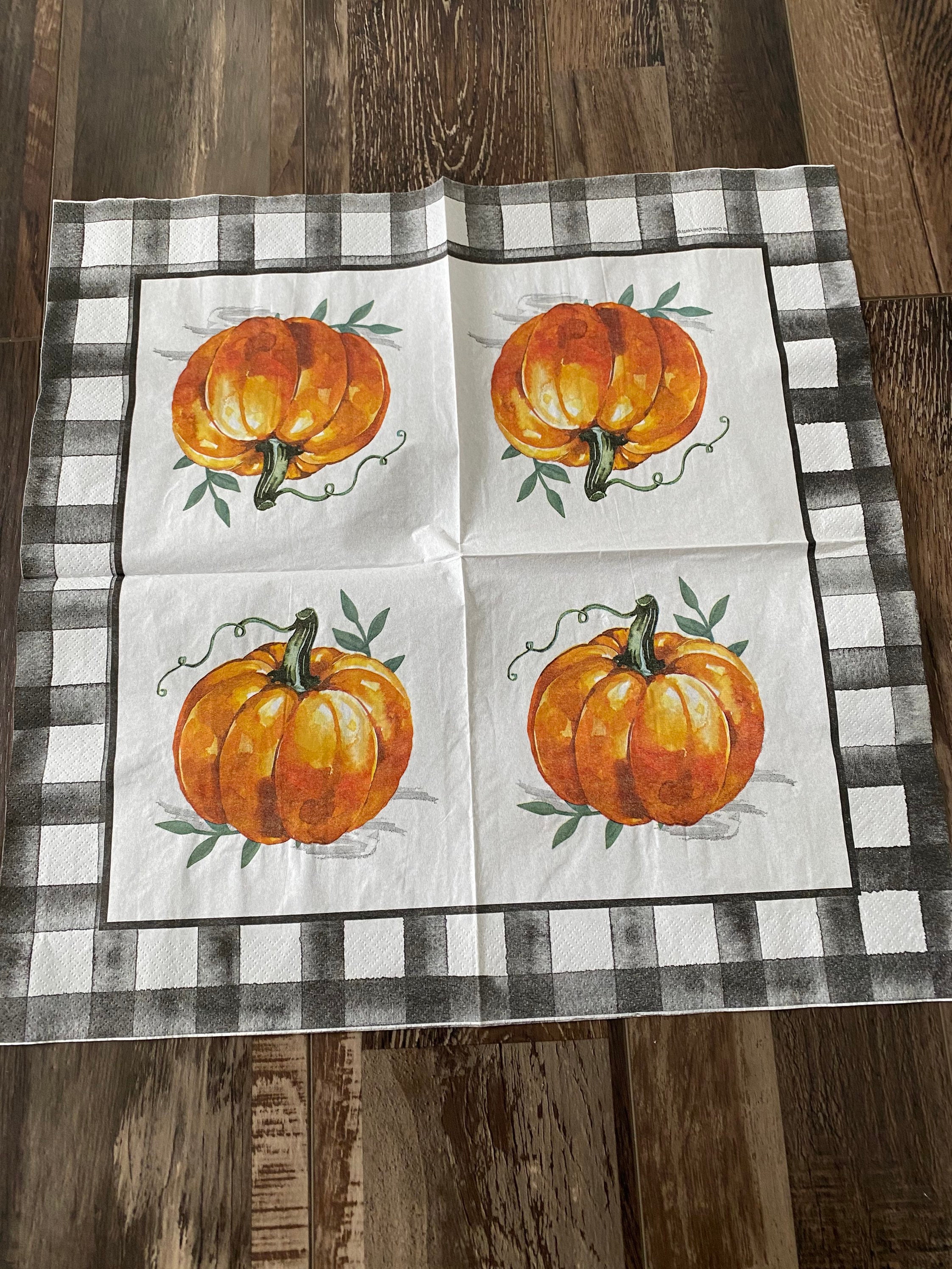 Fall Napkin Bundle Fall Flowers and Pumpkins Pumpkin Etsy