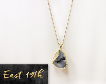 Druzy and Gold Necklace