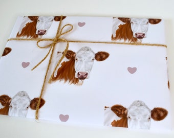 daffodil cow, Spring Windmill Holland Dutch Sunrise pig Wrapping Paper Roll
