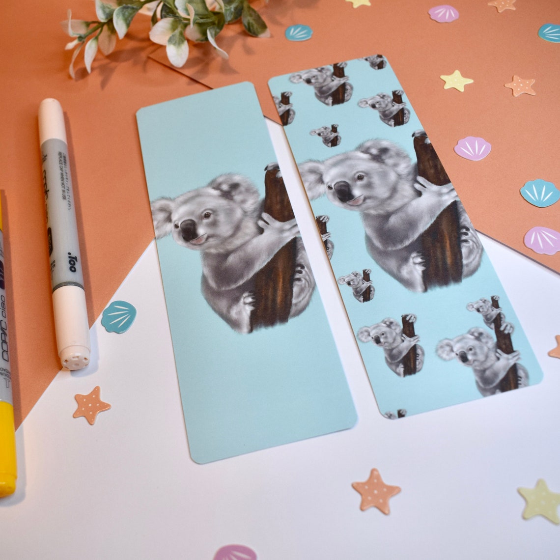 Koala Bookmark Koala Gift Koala Stationary Animal Bookmark Etsy