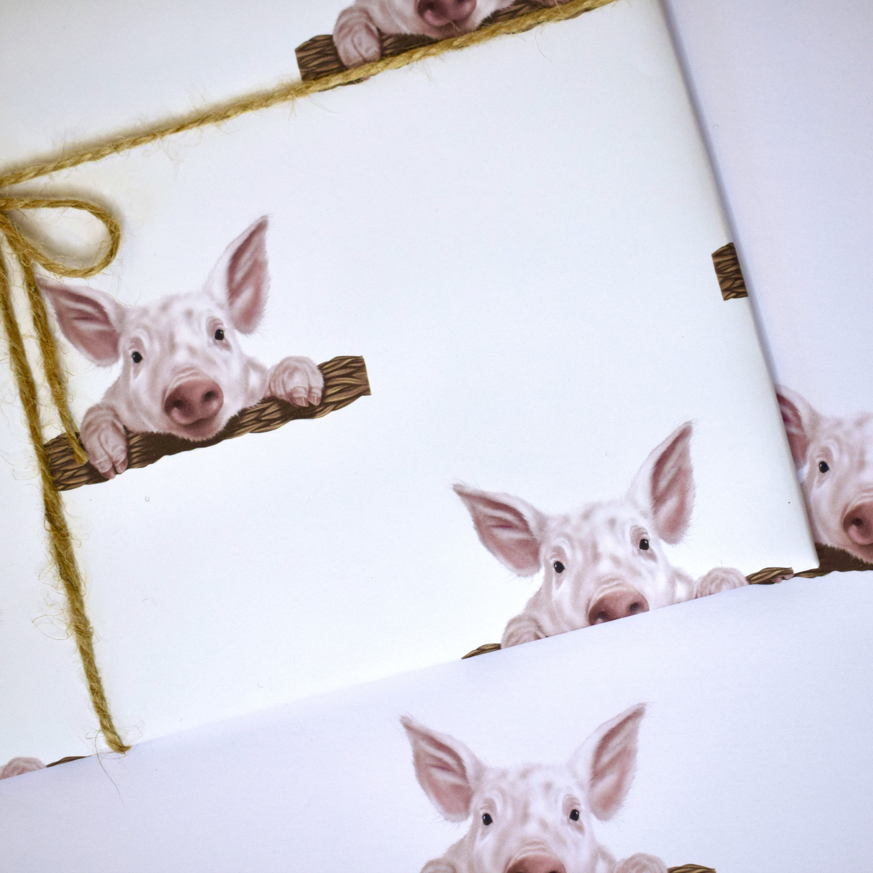 Pig Wrapping Paper Pig Gift Wrap Cute Pig Cute Wrapping Etsy