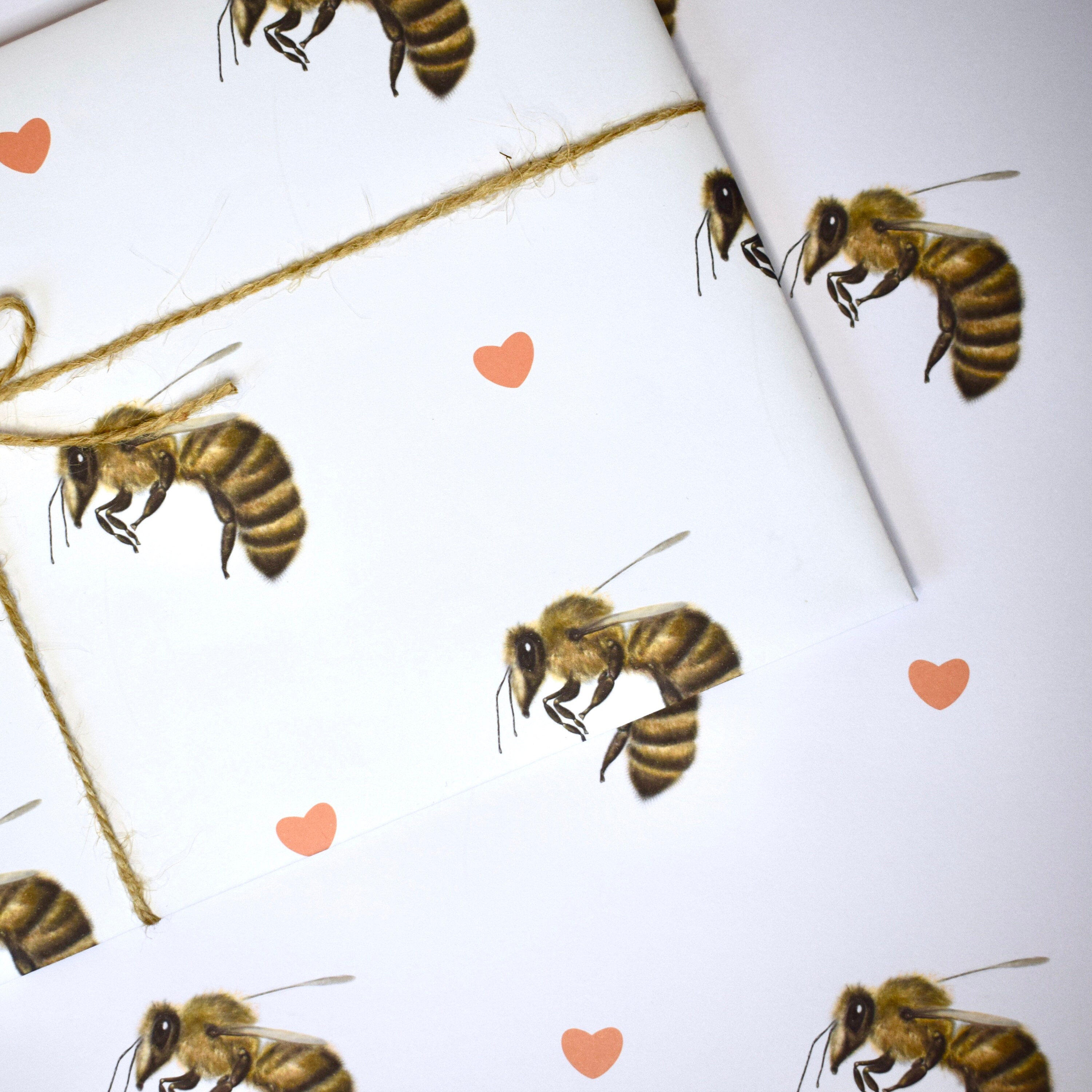 Bee Wrapping Paper & Gift Tag Honey Bee Gift Wrap Wildlife Etsy