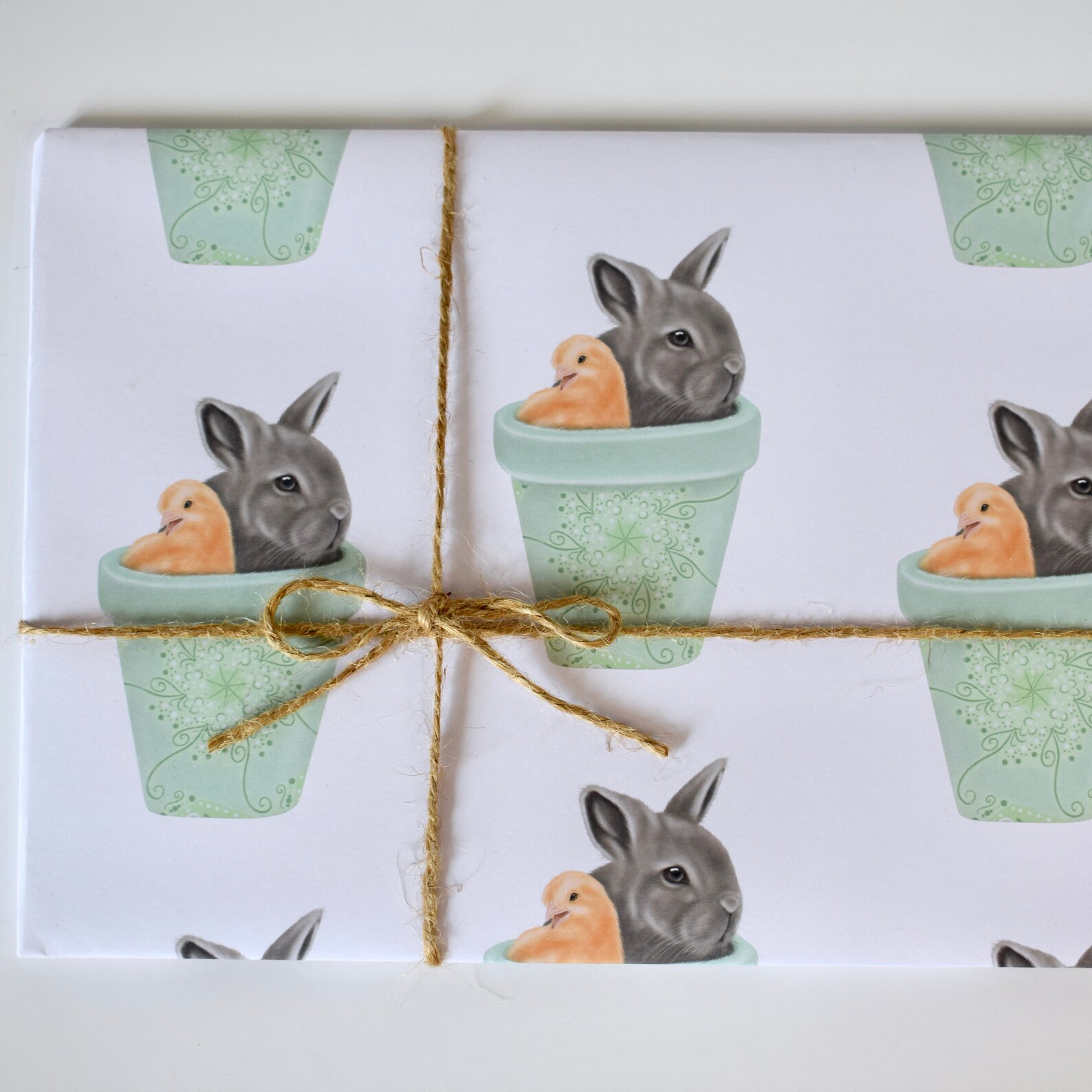 Rabbit Wrapping Paper Chick Wrapping Paper Bunny Cute Etsy