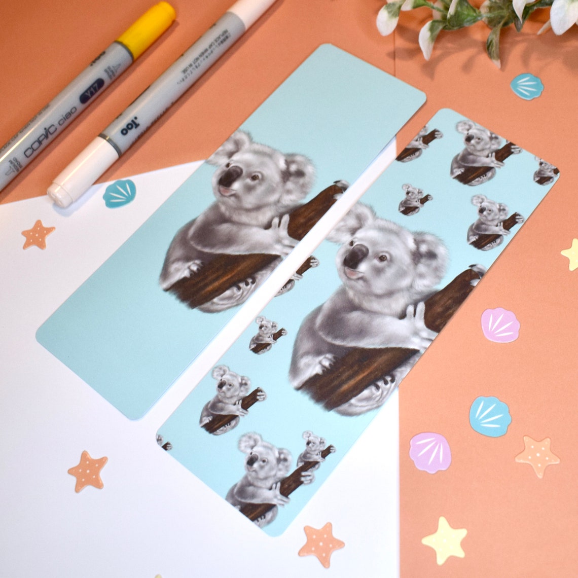 Koala Bookmark Koala Gift Koala Stationary Animal Bookmark Etsy