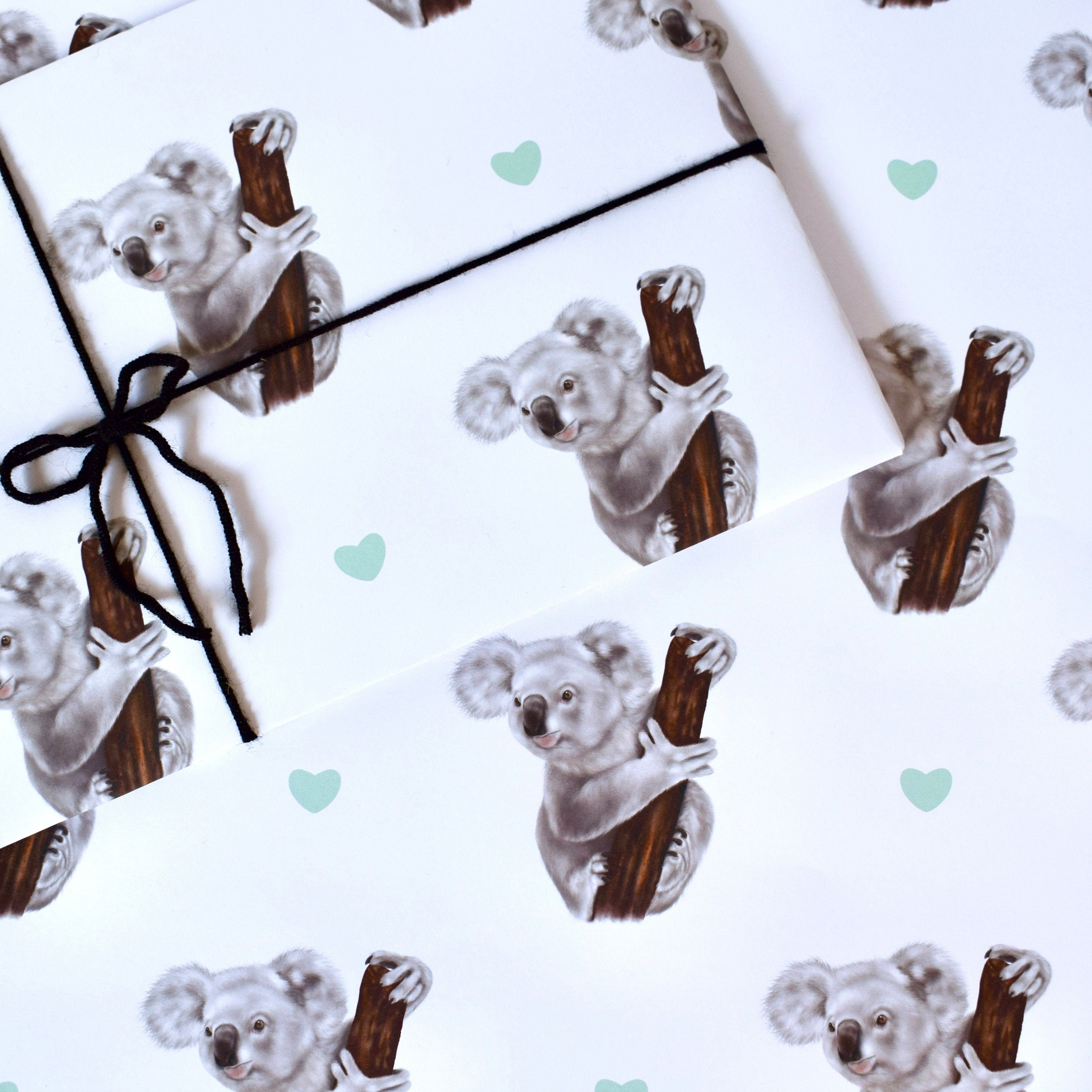 Koala Wrapping Paper and Gift Tag Koala Gift Wrap Wildlife Etsy