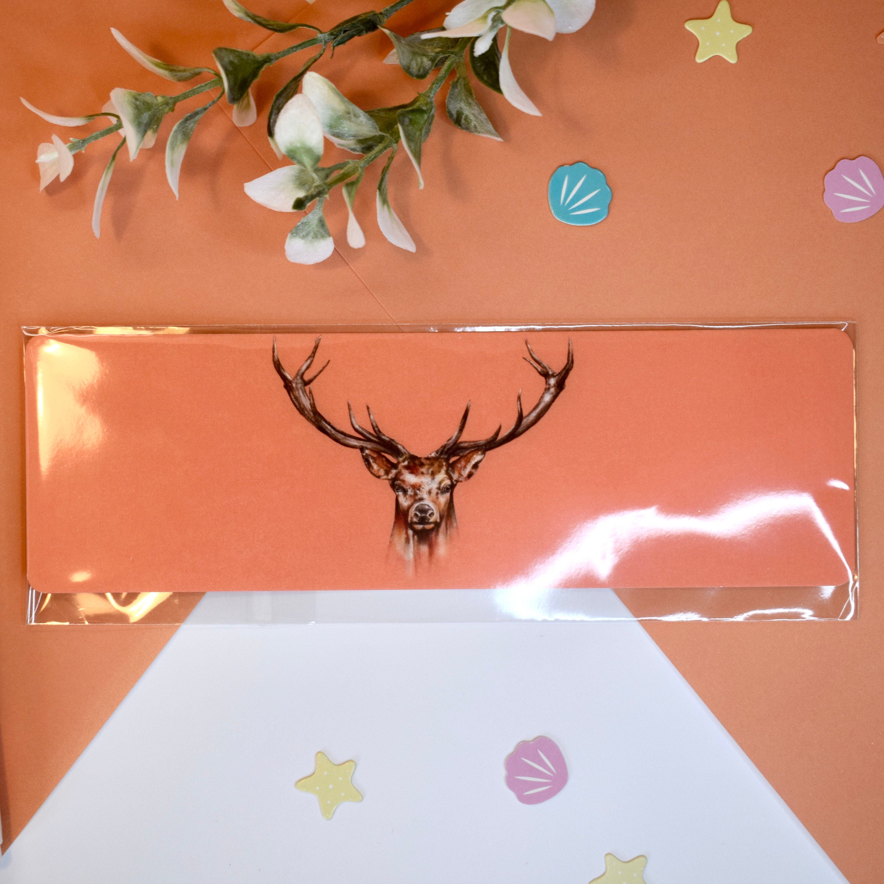 Stag Bookmark Stags Head Gift Red Deer Stationary Animal Etsy