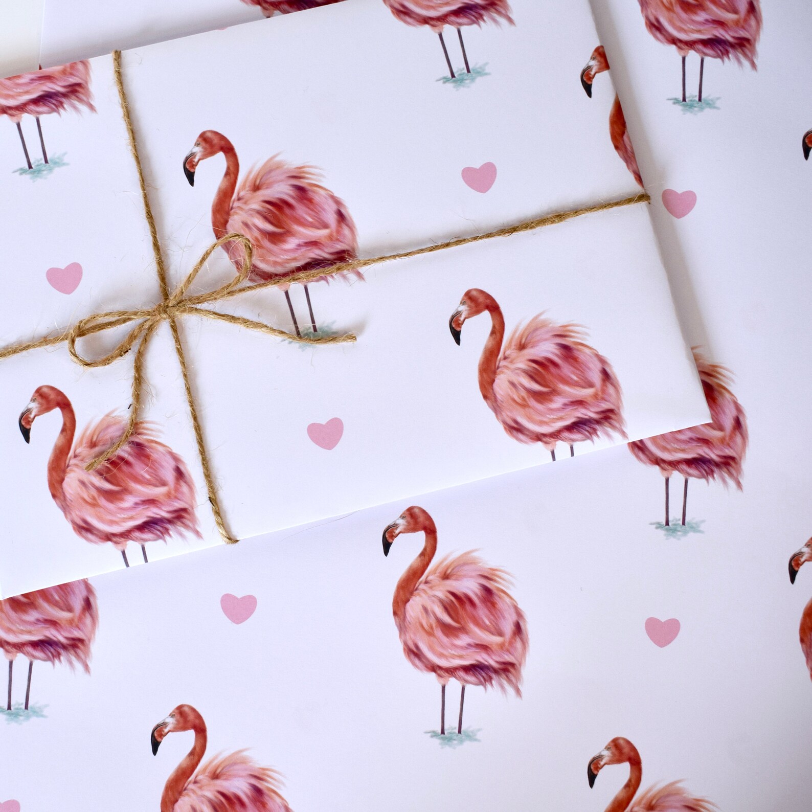 Flamingo Wrapping Paper and Gift Tag Flamingo Gift Wrap Etsy
