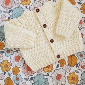 Hand Crocheted Baby and Toddler Cardigan