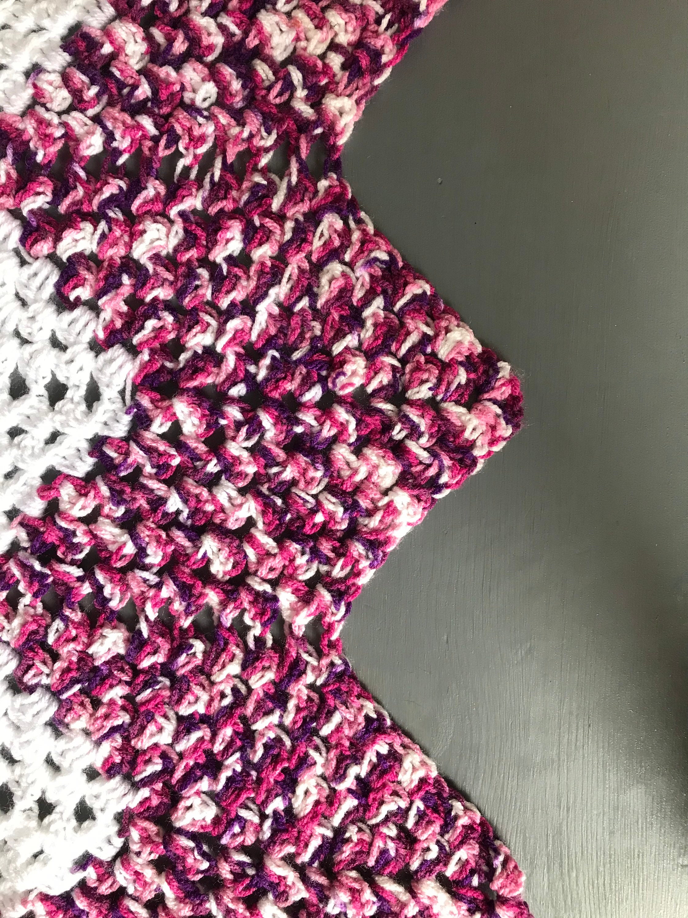 Crocheted Zig Zag Baby Blanket in Crushed Blackcurrant and Etsy