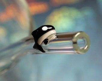 Orca Glass Drinking Straw