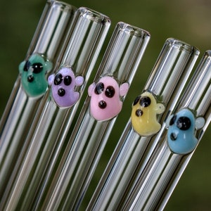 Pastel Ghost Glass Drinking Straws