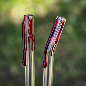 Blood Drips Glass Drinking Straw