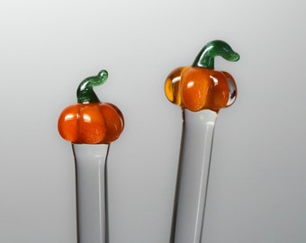 Sets of Pumpkin Glass Stir Sticks