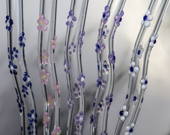 Wavy Flower Glass Straw