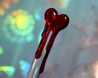 Drip Heart Glass Stir Stick