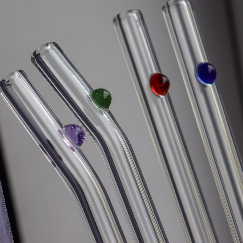 Borosilicate Glass Straw Sets Minimalist Dot afbeelding 6