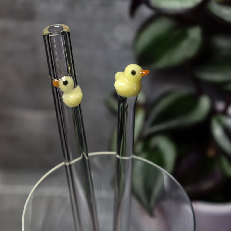 Baby Duck Glass Straw & Stir Stick image 4
