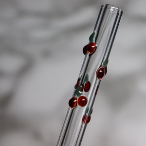 Swirl of Cherries Glass Straw image 2