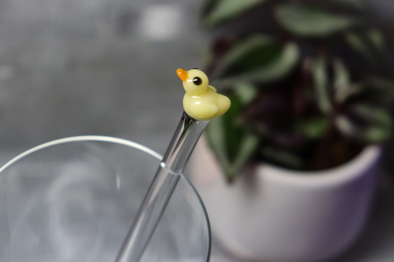 Baby Duck Glass Straw & Stir Stick image 2