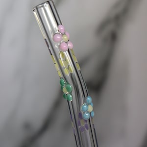 Flower Swirl Glass Drinking Straw