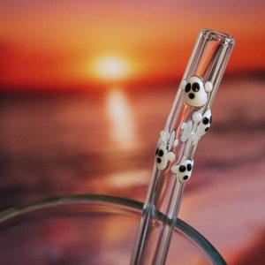 Swirl of Ghosts Glass Drinking Straw with Carrying Case and Brush image 4