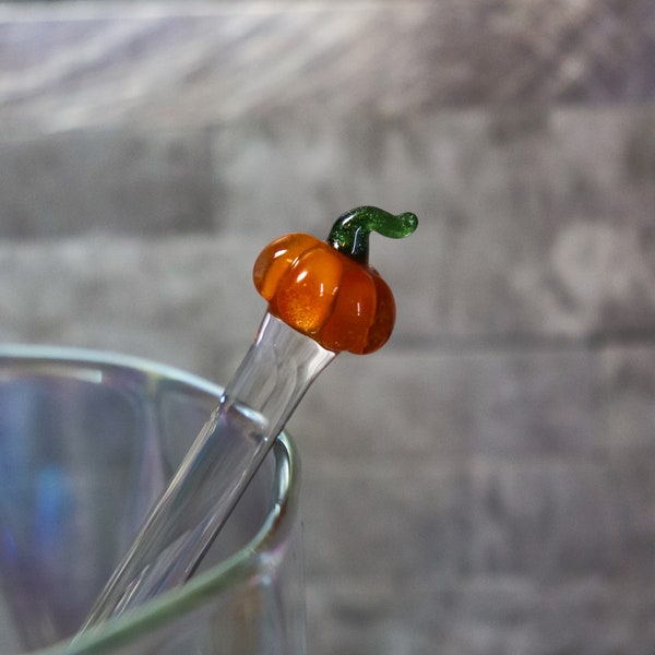 Pumpkin Glass Stir Stick