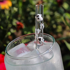 Swirl of Ghosts Glass Drinking Straw with Carrying Case and Brush image 2