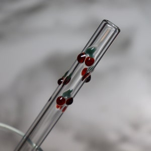 Swirl of Cherries Glass Straw image 3