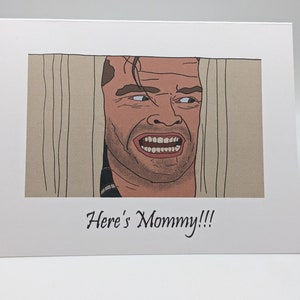 Lustige Muttertagskarte von The Shining With A Pun On Here's Johnny
