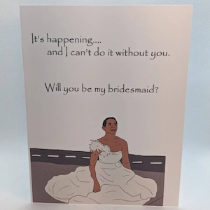 Personalize! Cartão hilário de filme de madrinha de casamento - Faça o pedido com estilo!