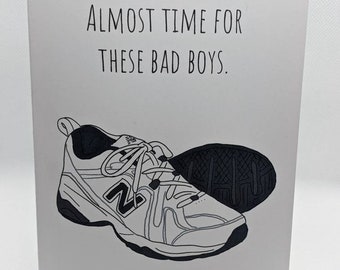 Carte New Balance amusante pour les anniversaires, fête des pères, faire-part de nouveau papa, anniversaire, retraite, faire-part de grossesse