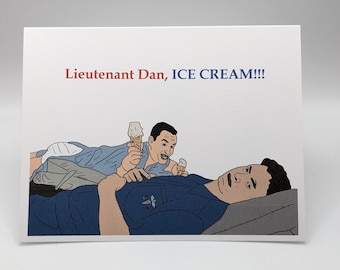 Funny Dad Card Lieutenant Dan Ice Cream for Forrest Gump Fans