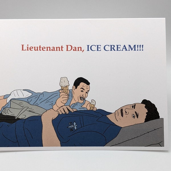 Funny Dad Card Lieutenant Dan Ice Cream for Forrest Gump Fans