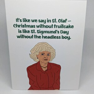 Tarjeta navideña divertida de San Olaf de Golden Girls
