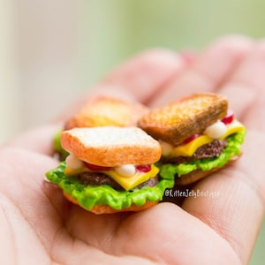 Breloque pour sandwich, Fait main, Pâte polymère, Aliments miniatures, Porte-clés, Cadeau, Aimant, Tomate, Santé, Fromage, Baguette, Réaliste, Gelée pour chaton