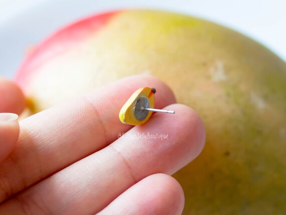 Pendientes Mango Hechos a Mano Frutas Exóticos - Etsy España