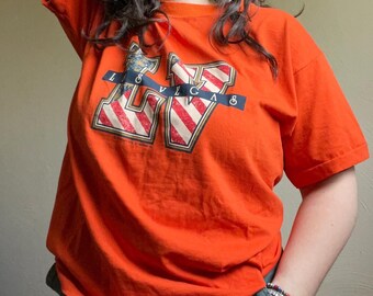 1990s Las Vegas Souvenir Travel t-shirt in bright orange