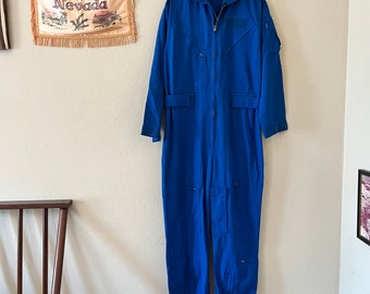 1980s utility royal blue coveralls jumpsuit overalls