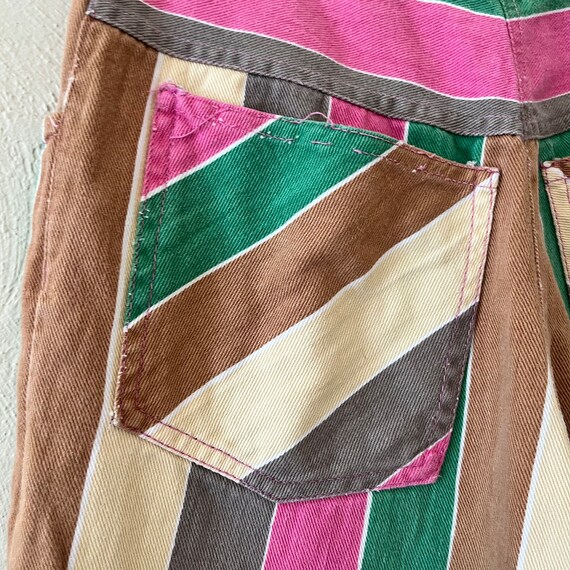 1990s Multicolor Striped Denim Jeans Pants High R… - image 8