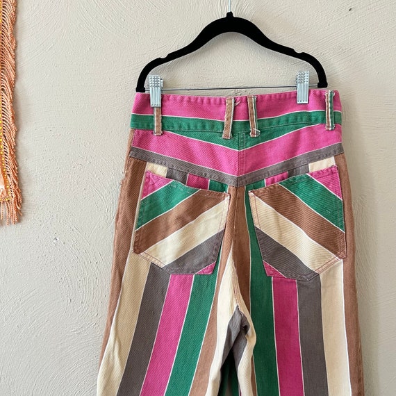 1990s Multicolor Striped Denim Jeans Pants High R… - image 7