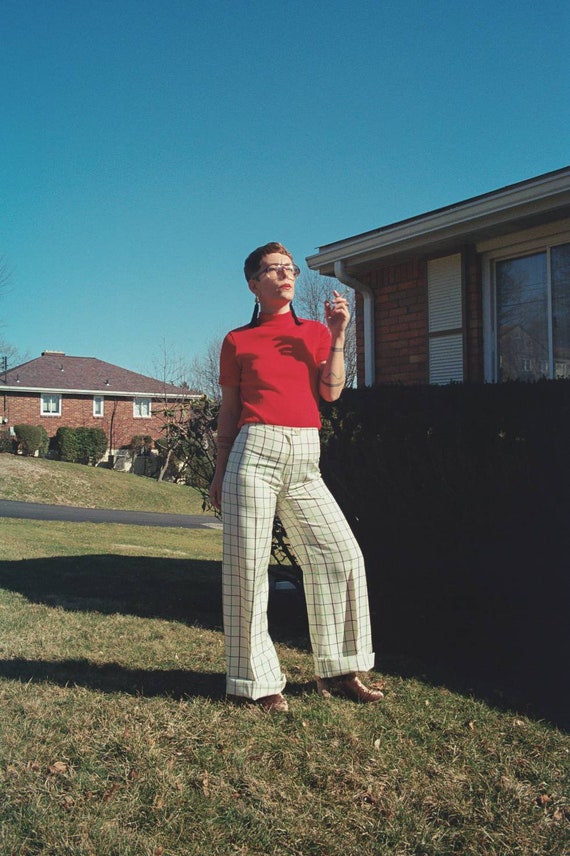 Perfect 1970s Wide Leg Tartan Trousers | Plaid | P