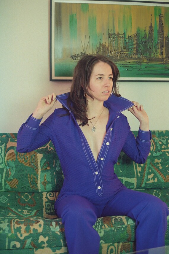 1970s Purple Textured Two Piece Set