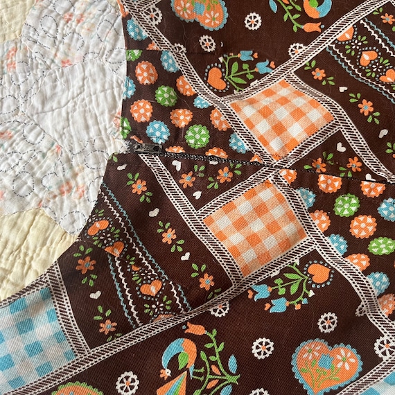 1950s square dancing dress brown orange blue green ba gem