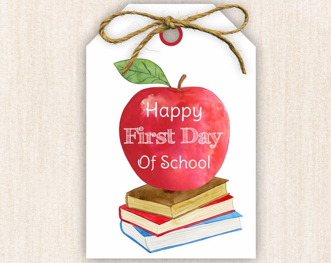 Printable Welcome Back to School Tag, Happy First Day of School Gift ...
