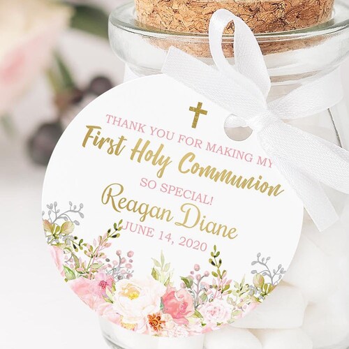 First Holy Communion Favor Tags Communion Favor Tag First Etsy