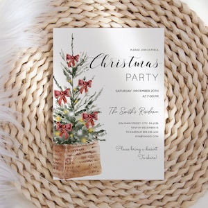 Christmas Invitation, Holiday Party Invitation, Printable Invitation, Christmas card, Editable Template, Instant Download, CHR11