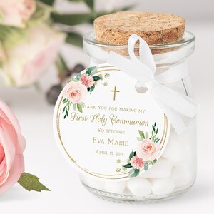 First Communion Favor Tags Girl Thank You Tags Communion ...