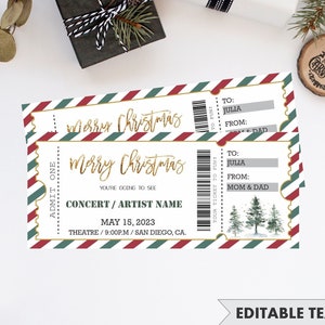 WEIHNACHTEN Konzert Geschenkkarte, Überraschungskonzert, Weihnachtsgeschenk, Überraschungsgeschenkgutschein, bearbeitbare Vorlage, Sofortiger Download