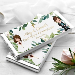 Greenery Chocolate Bar Wrapper, Siblings First Holy Communion, Hershey Chocolate Bar Wrapper Template, Candy Bar Wrapper, FC04